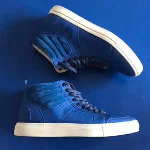 Del Toro Blue Leather Boxing Sneaker